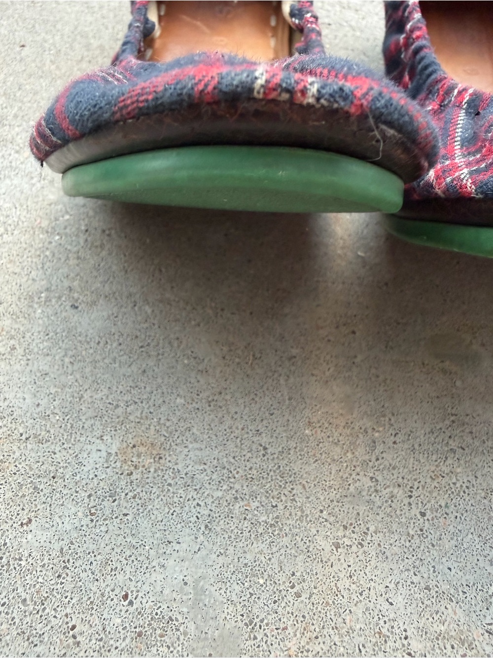 Tieks Heritage Plaid Ballet Flats Fold Up Shoes Travel Red Blue Sz 9 - Picture 8 of 9